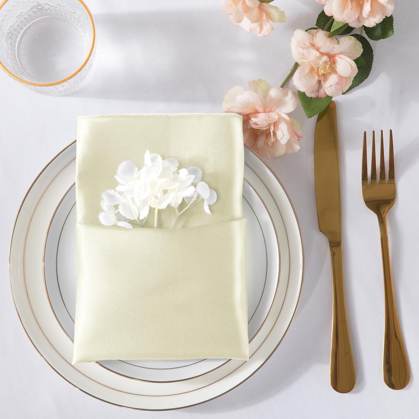 MILVOWOC Square Satin Napkins