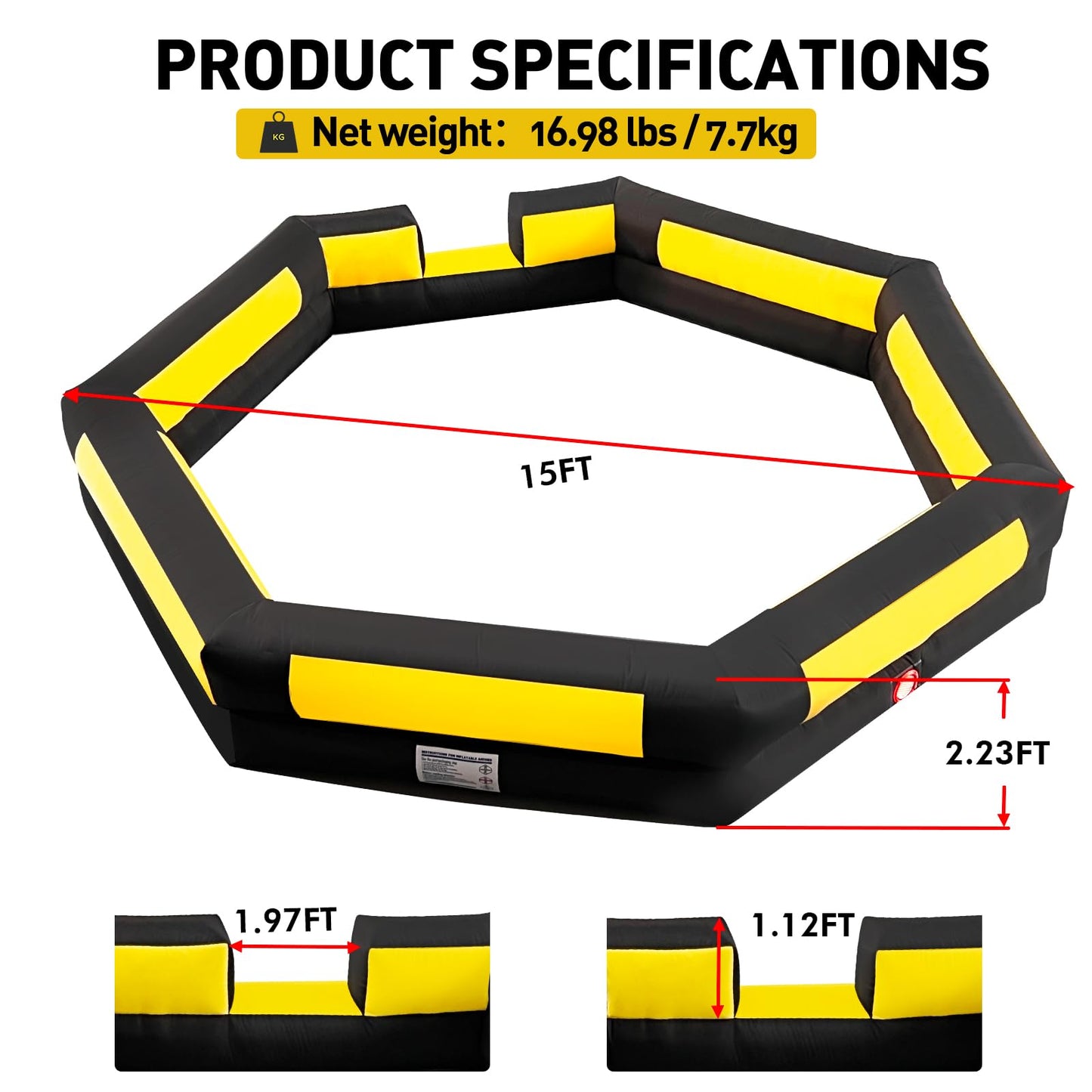 WARSUN Gaga Ball Pit Inflatable with Powerful Blower