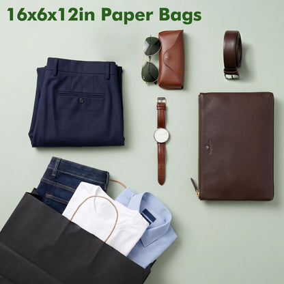 OUTUXED 200pcs Paper Bags with Handles