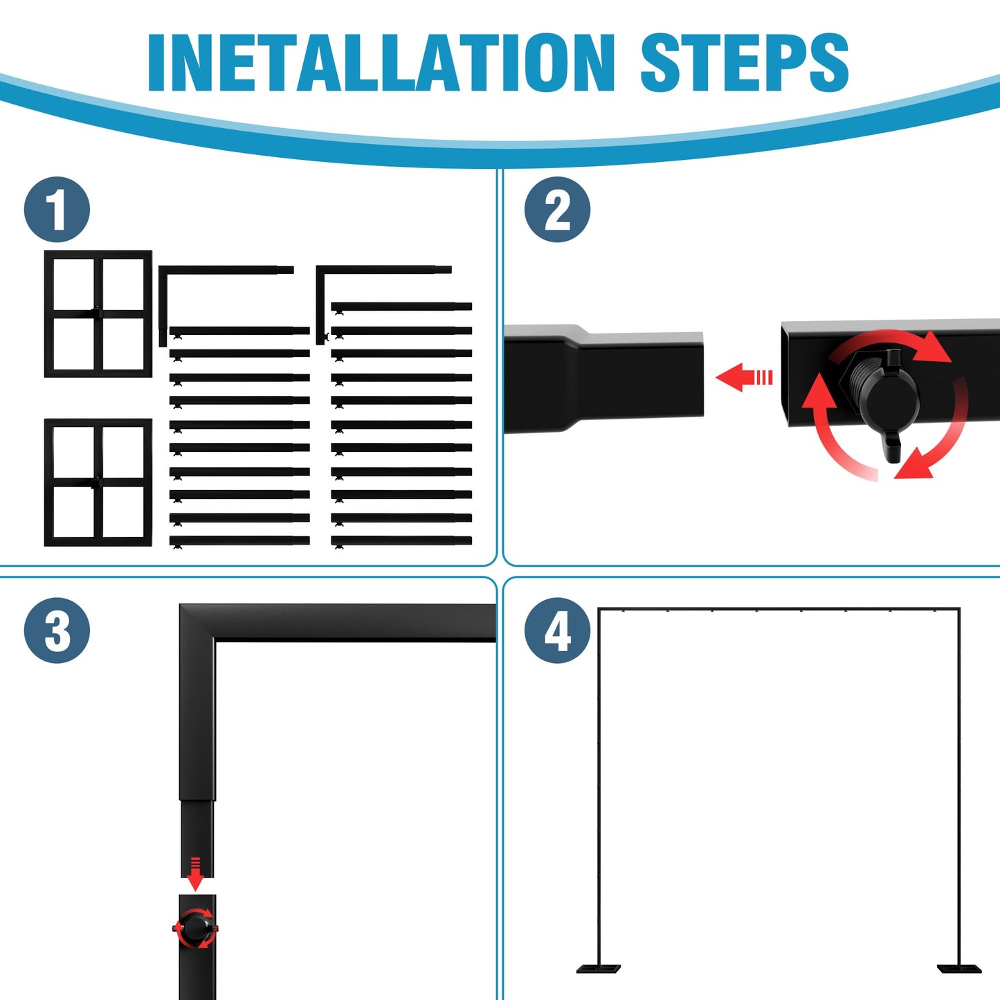 10 x 10 Ft Heavy-Duty Metal Backdrop Stand for Events