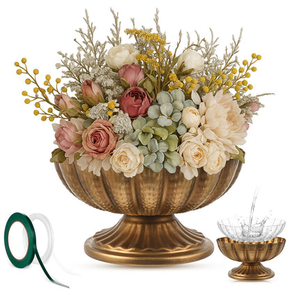 Ninehaoou Metal Compote Bowl Vase Centerpiece