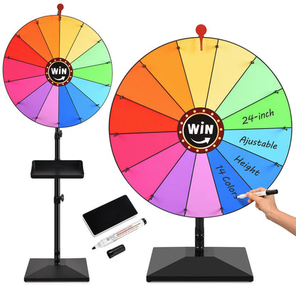 24-Inch Spinning Prize Wheel with Adjustable Floor Stand