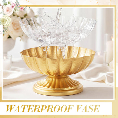 Ninehaoou Metal Compote Bowl Vase Centerpiece
