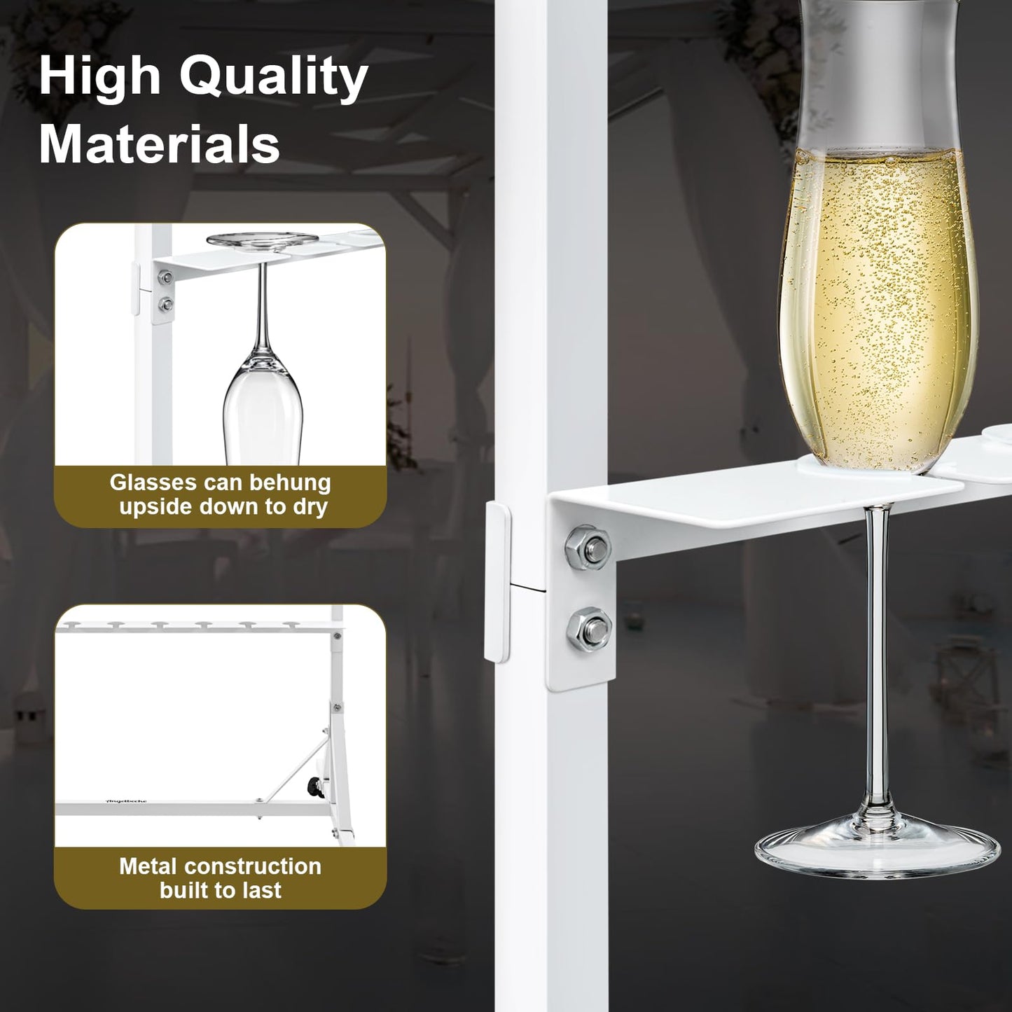 5-Tier Metal Champagne Wall Holder for 40 Glasses