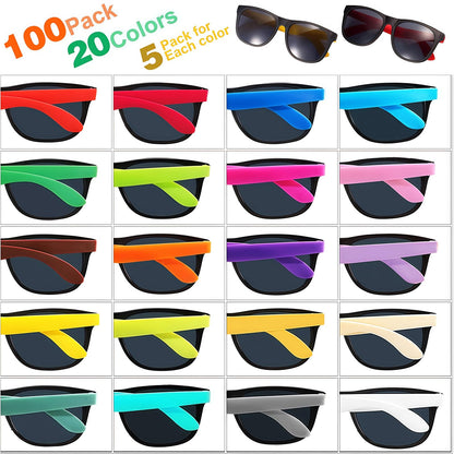 100 Pack 20 Colors Neon Party Sunglasses Bulk Sunglasses Party Favors