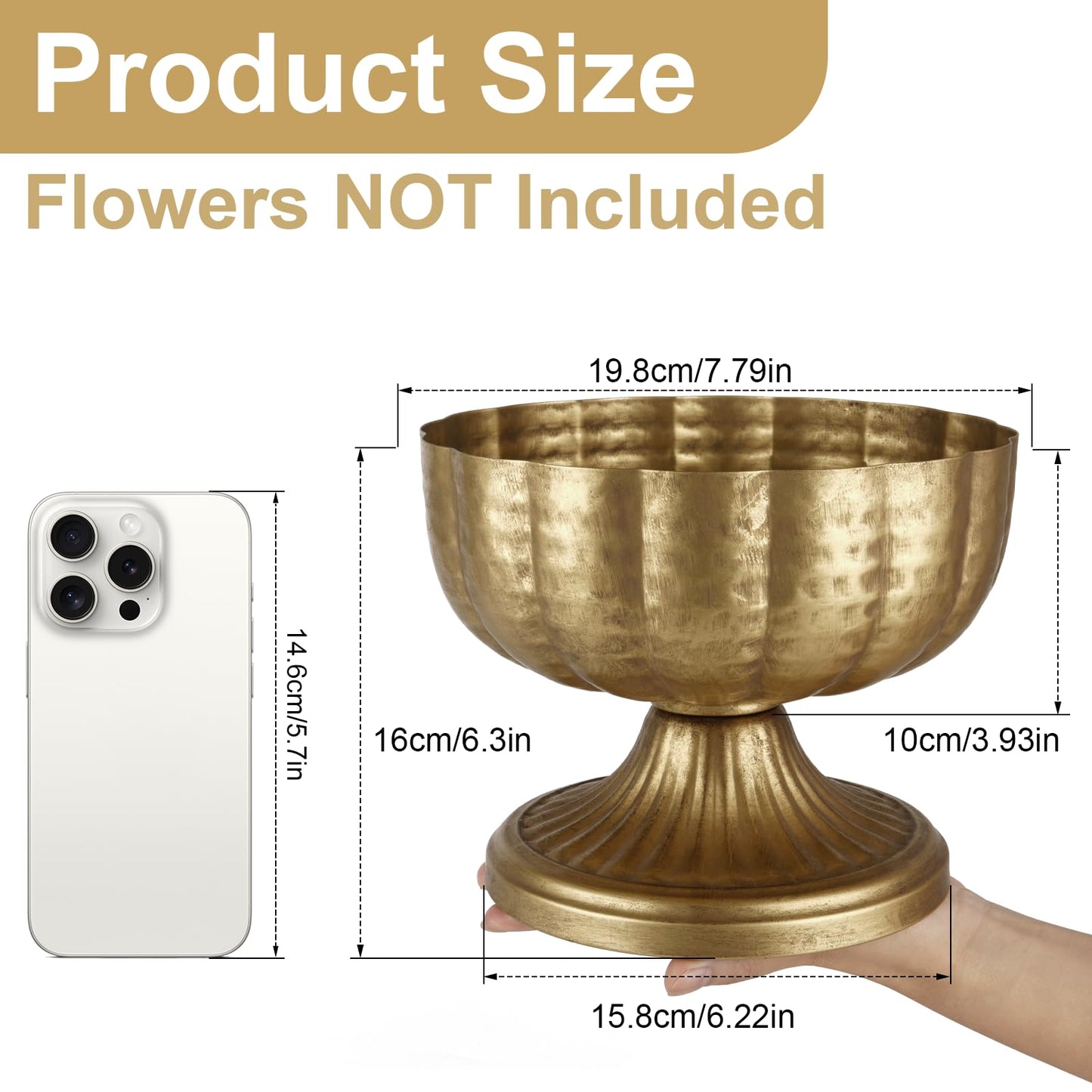 Retro Gold Vases for Centerpieces Set