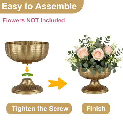 Retro Gold Vases for Centerpieces Set