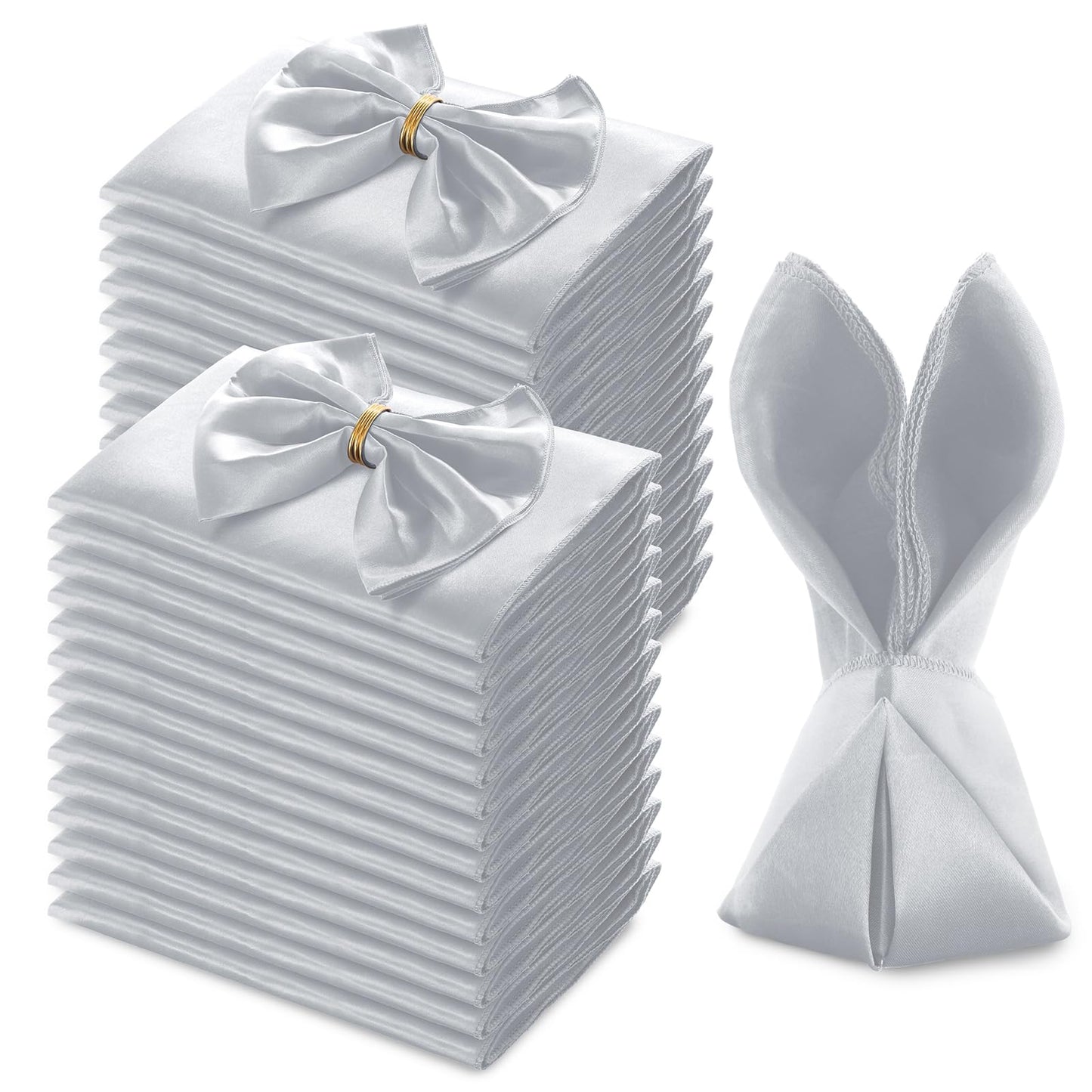 MILVOWOC Square Satin Napkins