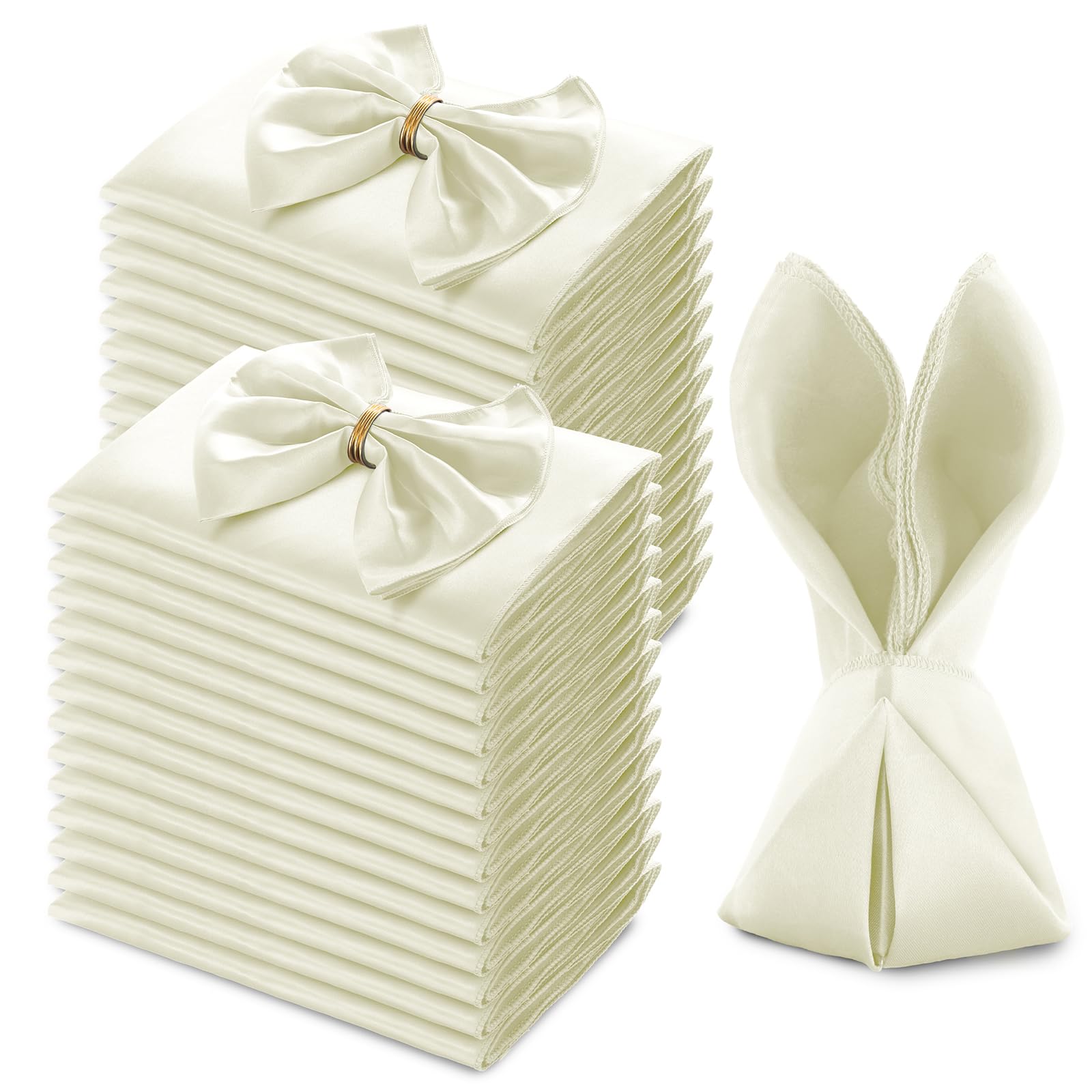 MILVOWOC Square Satin Napkins