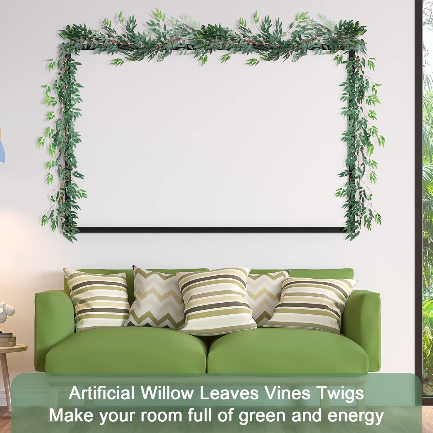 5-Piece 6 Ft Artificial Willow Leaf Greenery Garland