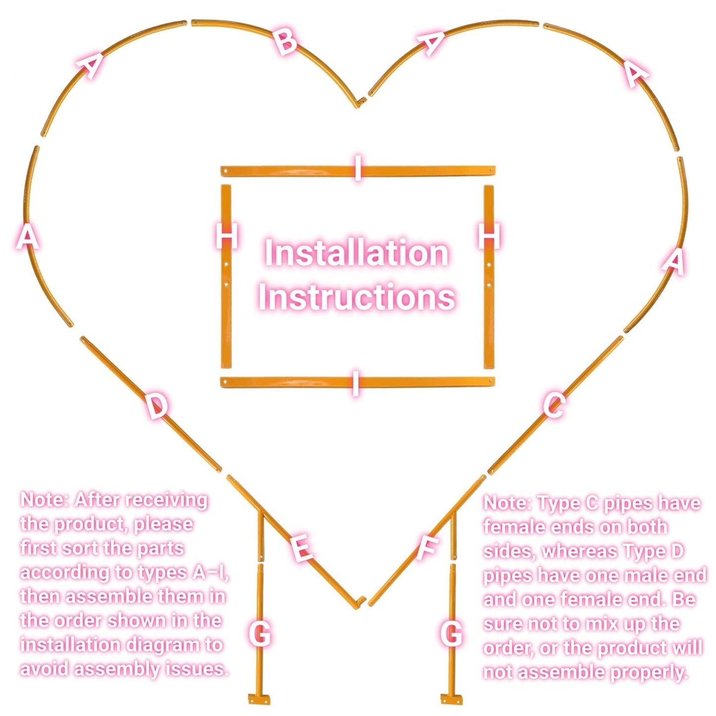 PARAQUIP 6.7FT Heart Arch Stand for Proposal, Metal Balloon Arch Kit