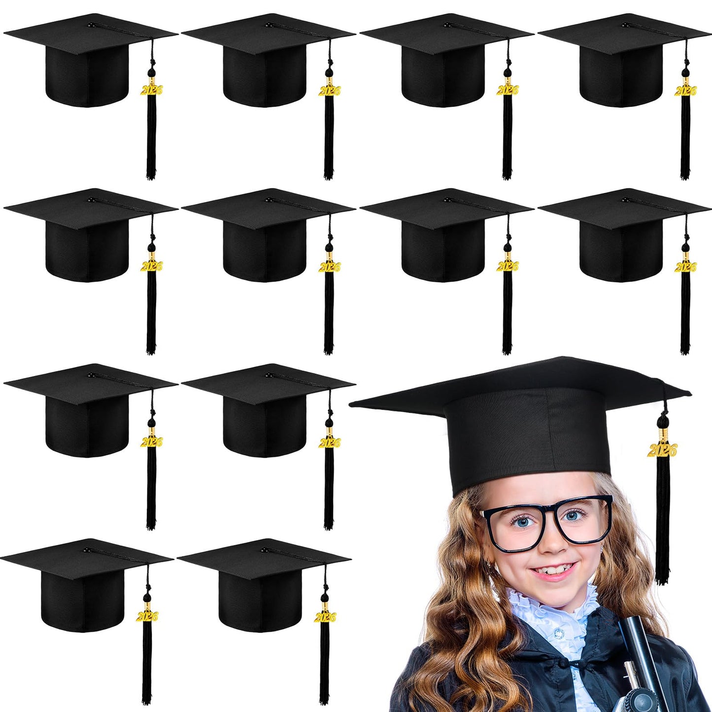 Child-Size 2026 Preschool Graduation Caps with Tassels
