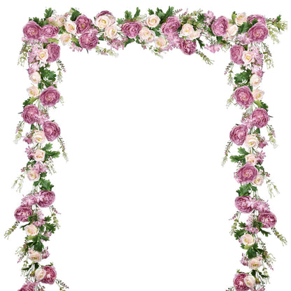 DearHouse 2Pack Artificial Peony Flower Garland