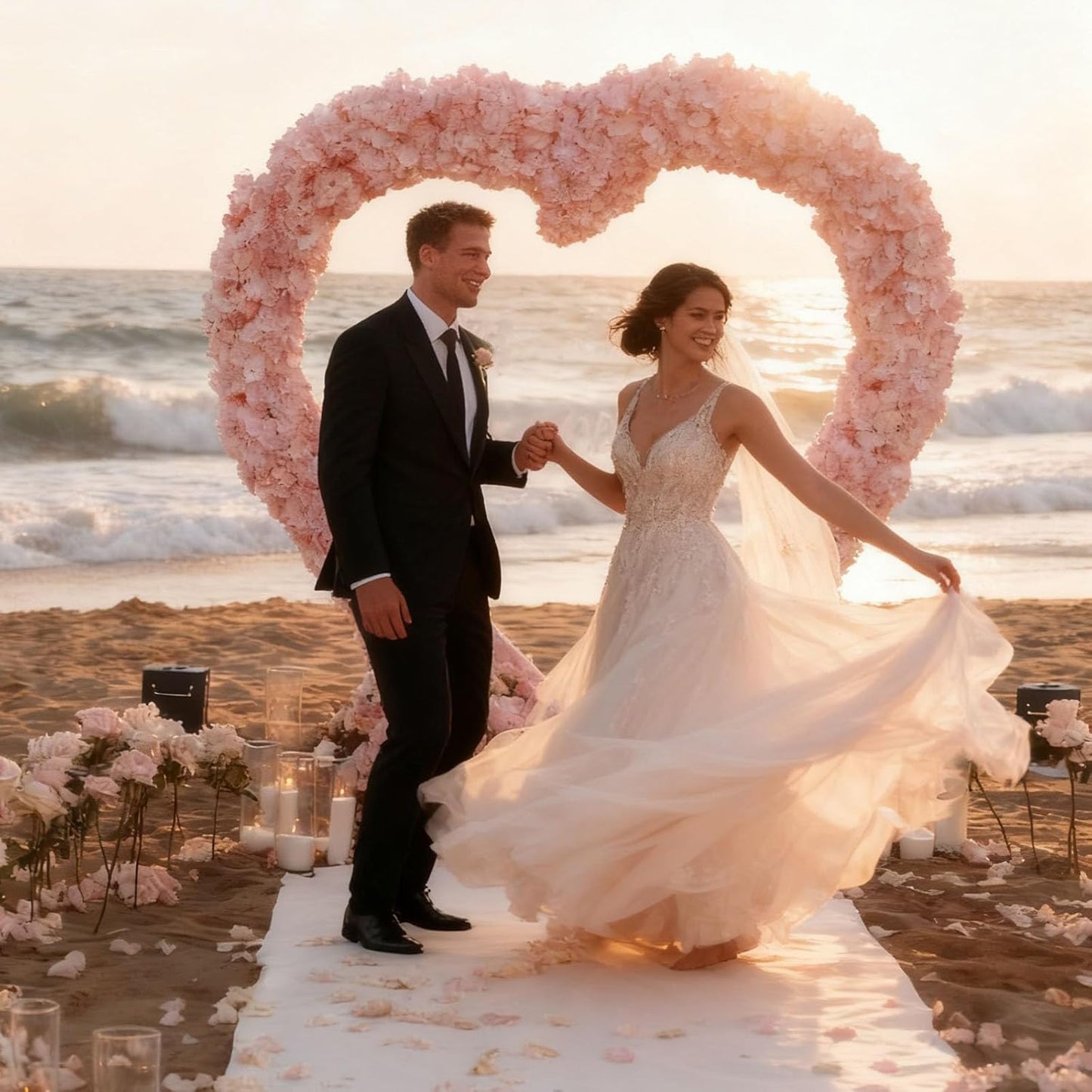 6.7 Ft Metal Heart Arch Stand for Weddings, Proposals & Event Backdrops
