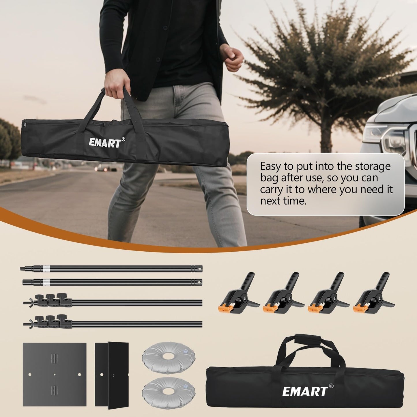 Heavy-Duty Adjustable Backdrop Stand with Steel Base