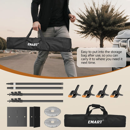 Heavy-Duty Adjustable Backdrop Stand with Steel Base