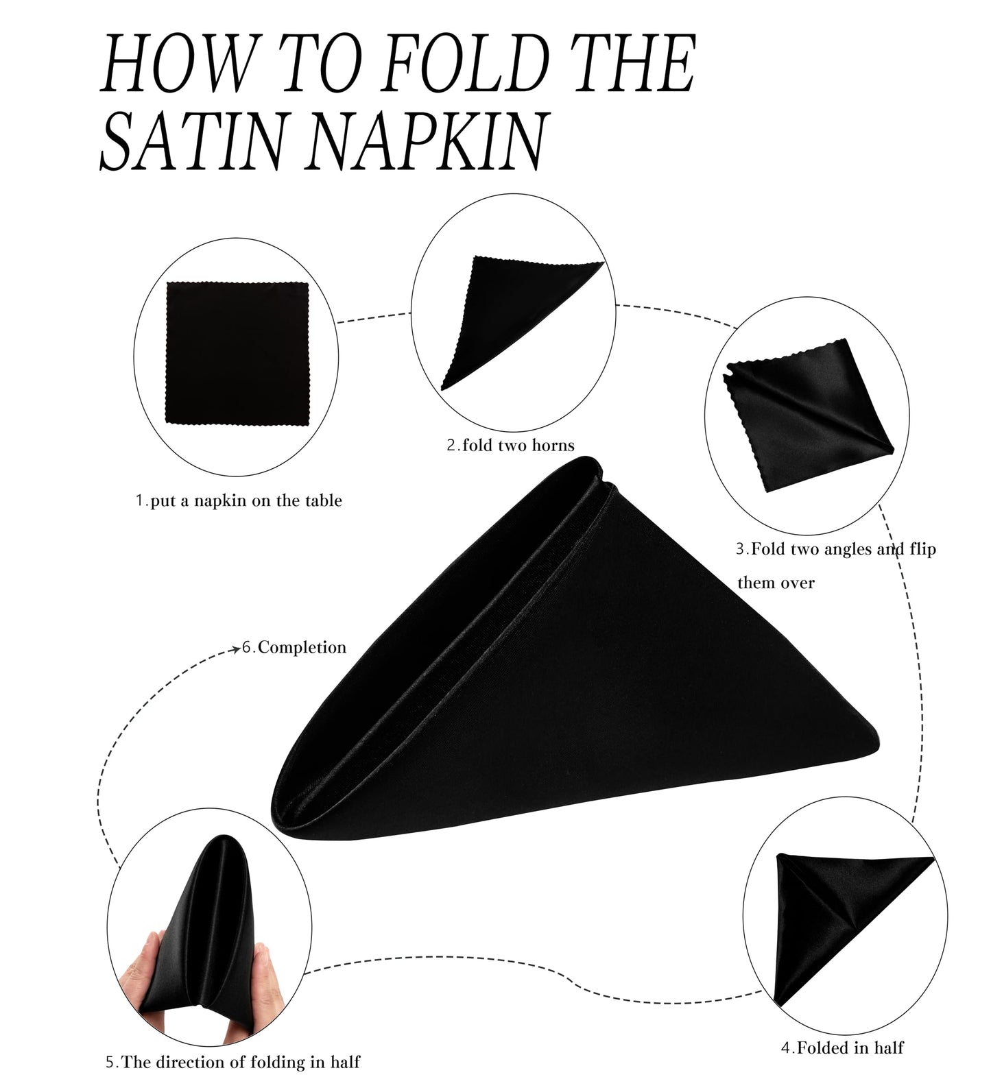 Square Satin Cloth Dinner Napkins for Weddings and Events