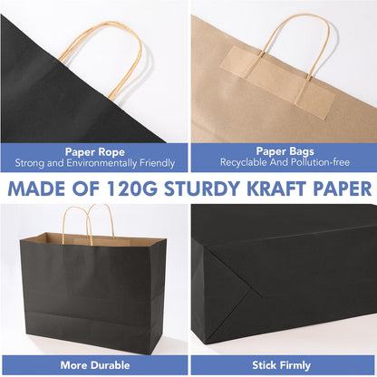XPCARE Kraft Paper Bags with Handles Bulk