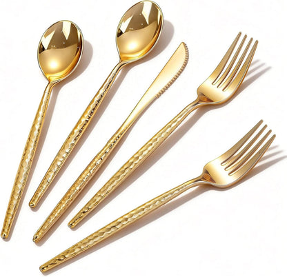 144-Piece Silver Disposable Cutlery Set for Parties and Weddings