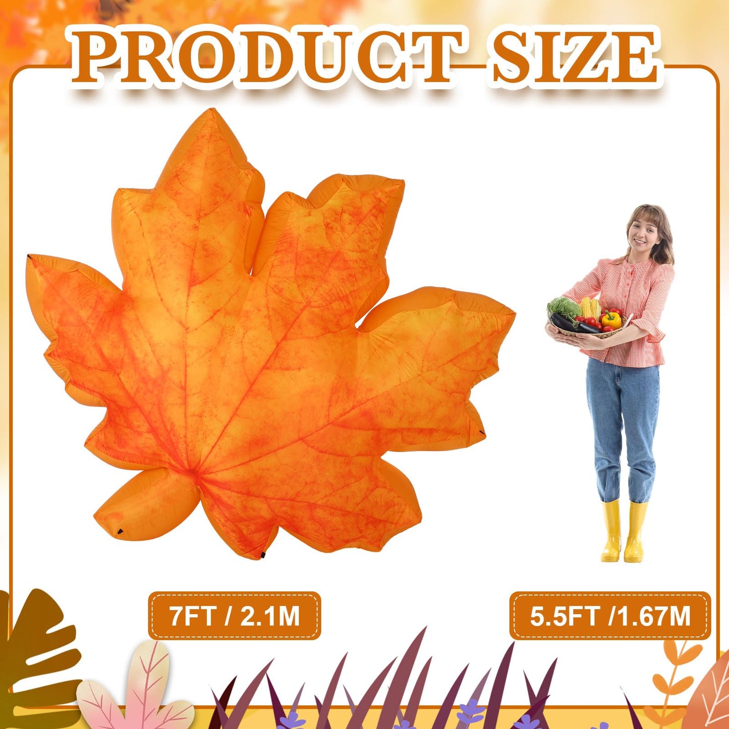 7 Ft LED Inflatable Maple Leaf Fall Yard Decoration