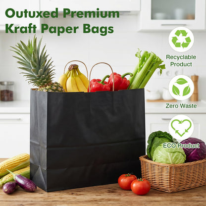 OUTUXED 200pcs Paper Bags with Handles