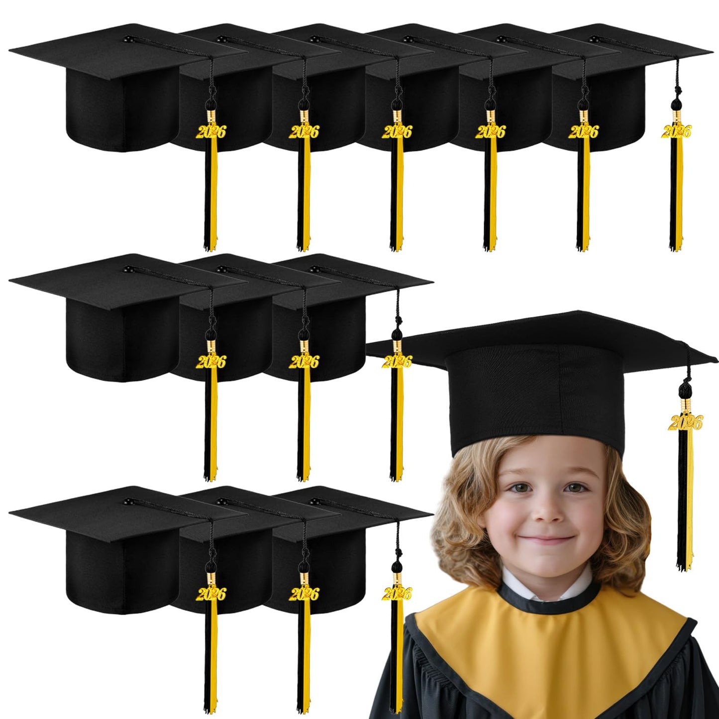 Child-Size 2026 Preschool Graduation Caps with Tassels