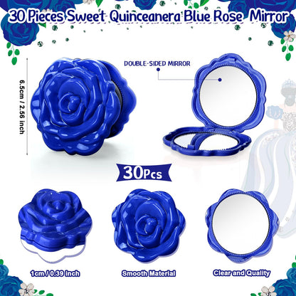 Rose Compact Mirror Party Favors with Cards and Organza Bags