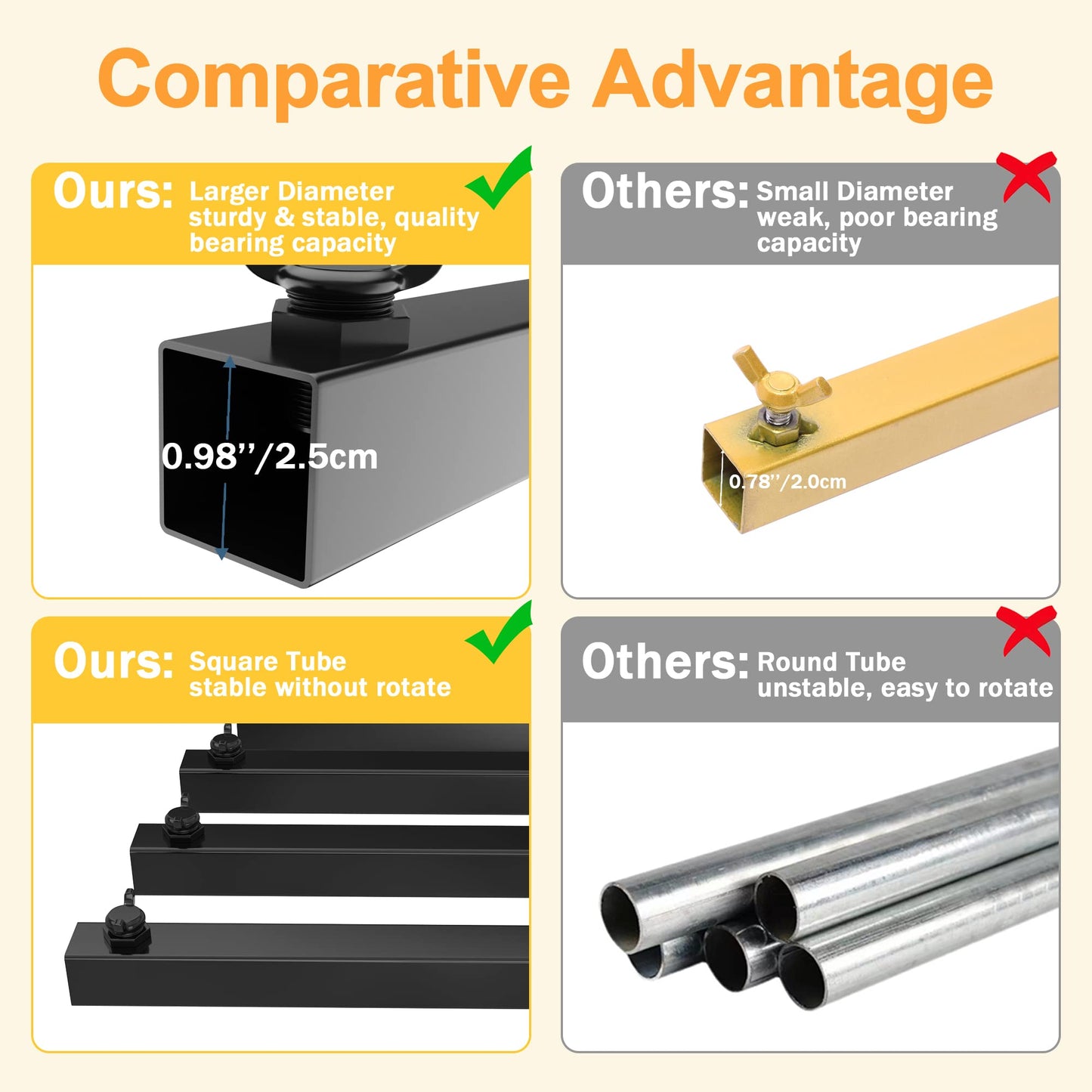8 Ft Heavy-Duty Adjustable Metal Backdrop Stand for Events
