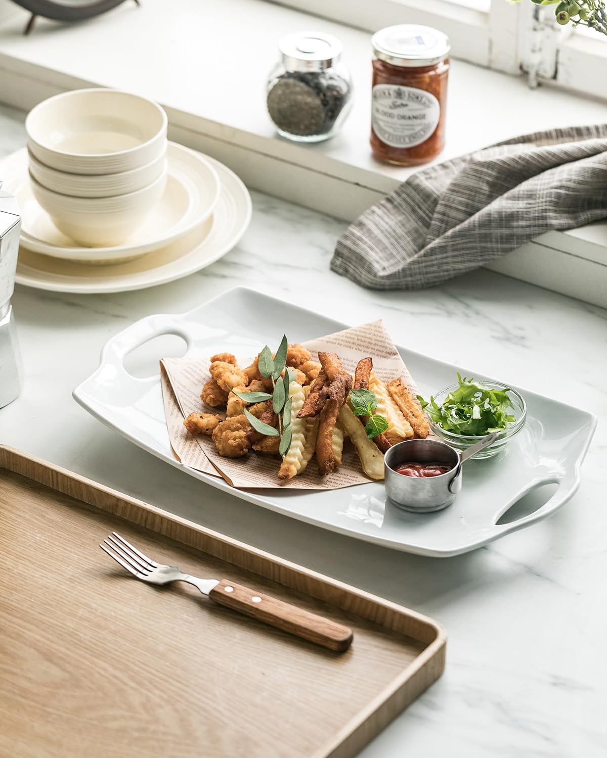 LAUCHUH Serving Tray with Handle