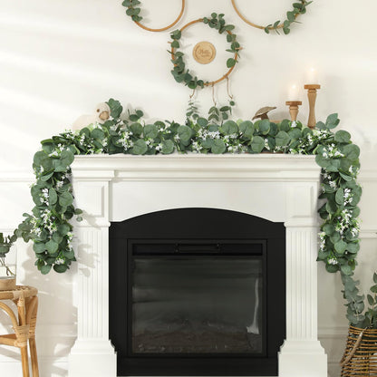 4-Pack Artificial Eucalyptus Garlands with White Flowers