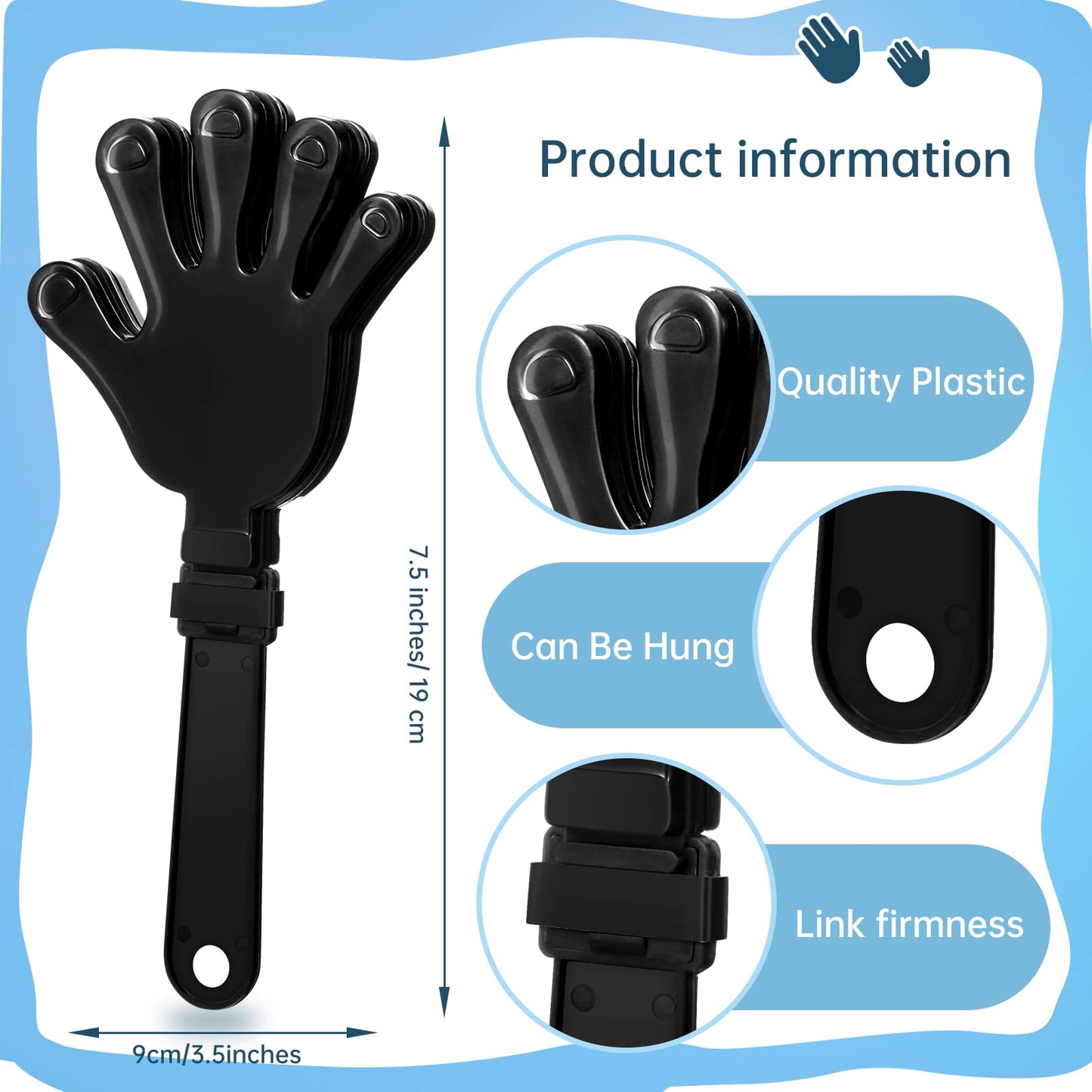 100-Piece Plastic Hand Clappers Party Noisemakers