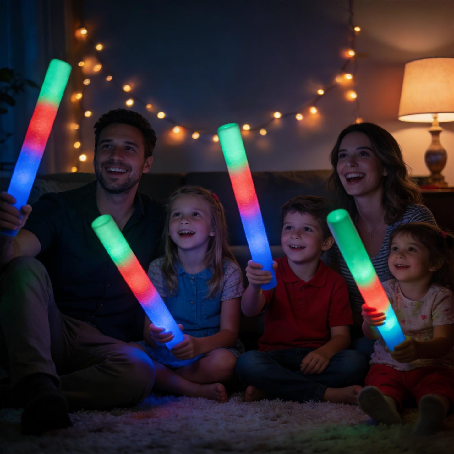 Light-Up Foam Glow Sticks with Three Flashing Modes