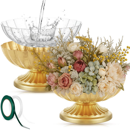 Ninehaoou Metal Compote Bowl Vase Centerpiece