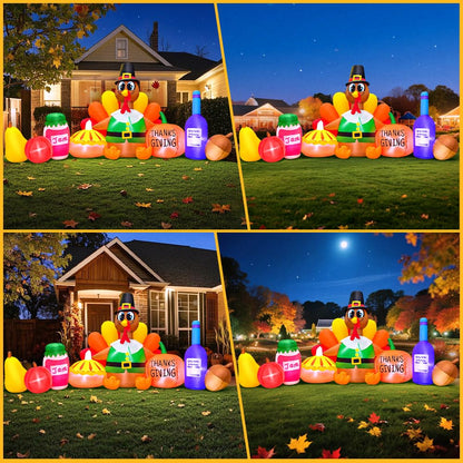 LED Inflatable Turkey and Pumpkin Thanksgiving Decoration