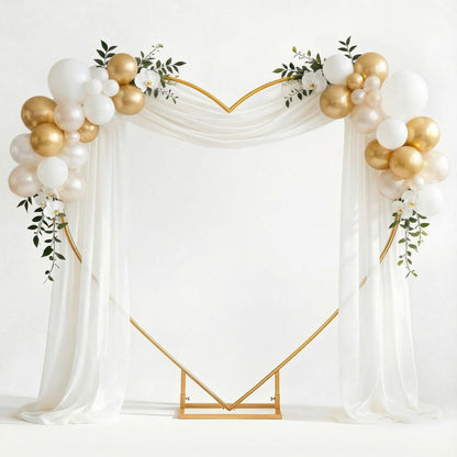 Metal Heart Wedding Arch Stand with Base for Events & Backdrops