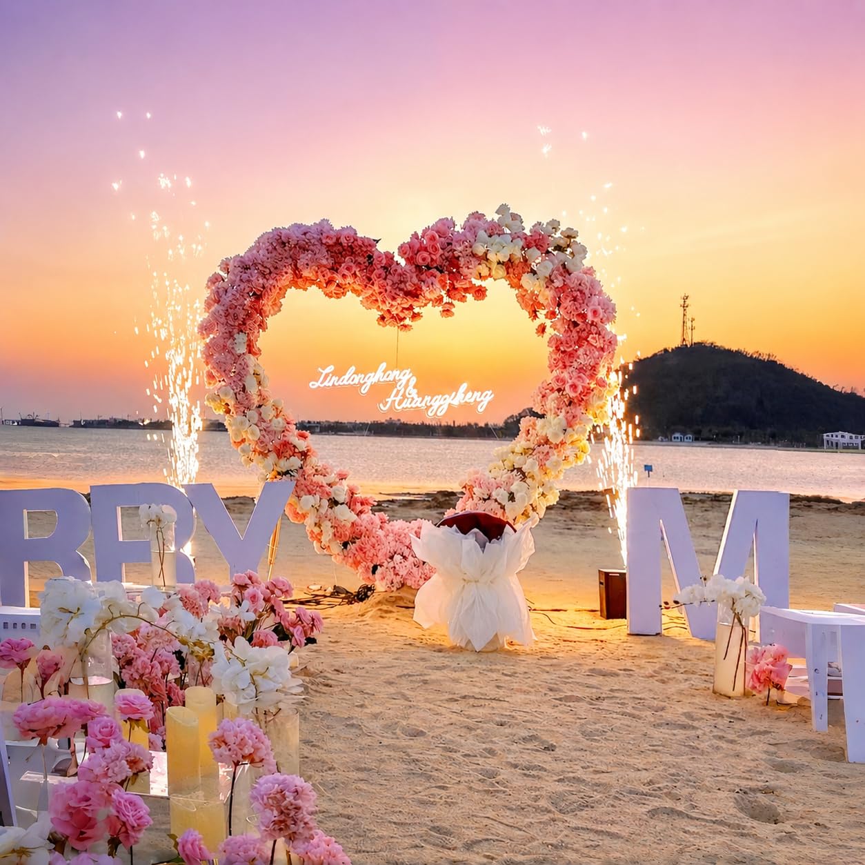 PARAQUIP 6.7FT Heart Arch Stand for Proposal, Metal Balloon Arch Kit