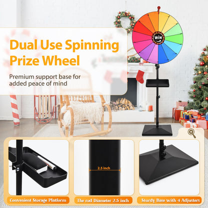 24-Inch Spinning Prize Wheel with Adjustable Floor Stand