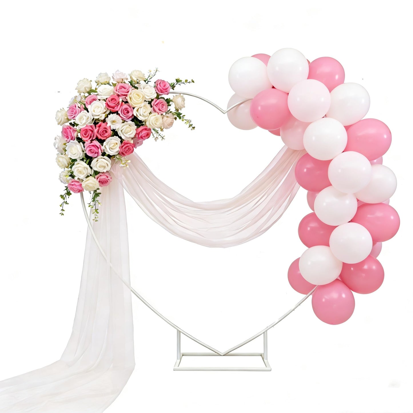 6.6 Ft Gold Metal Heart Arch Stand for Weddings & Events