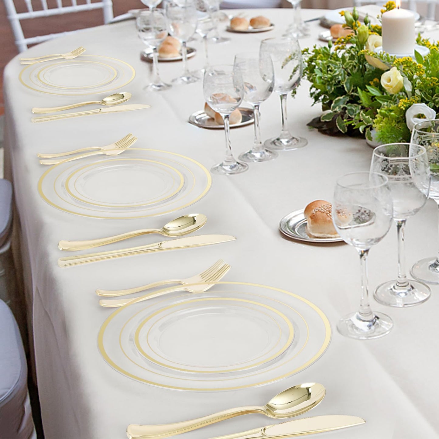 BESTVIP Disposable Plates Set