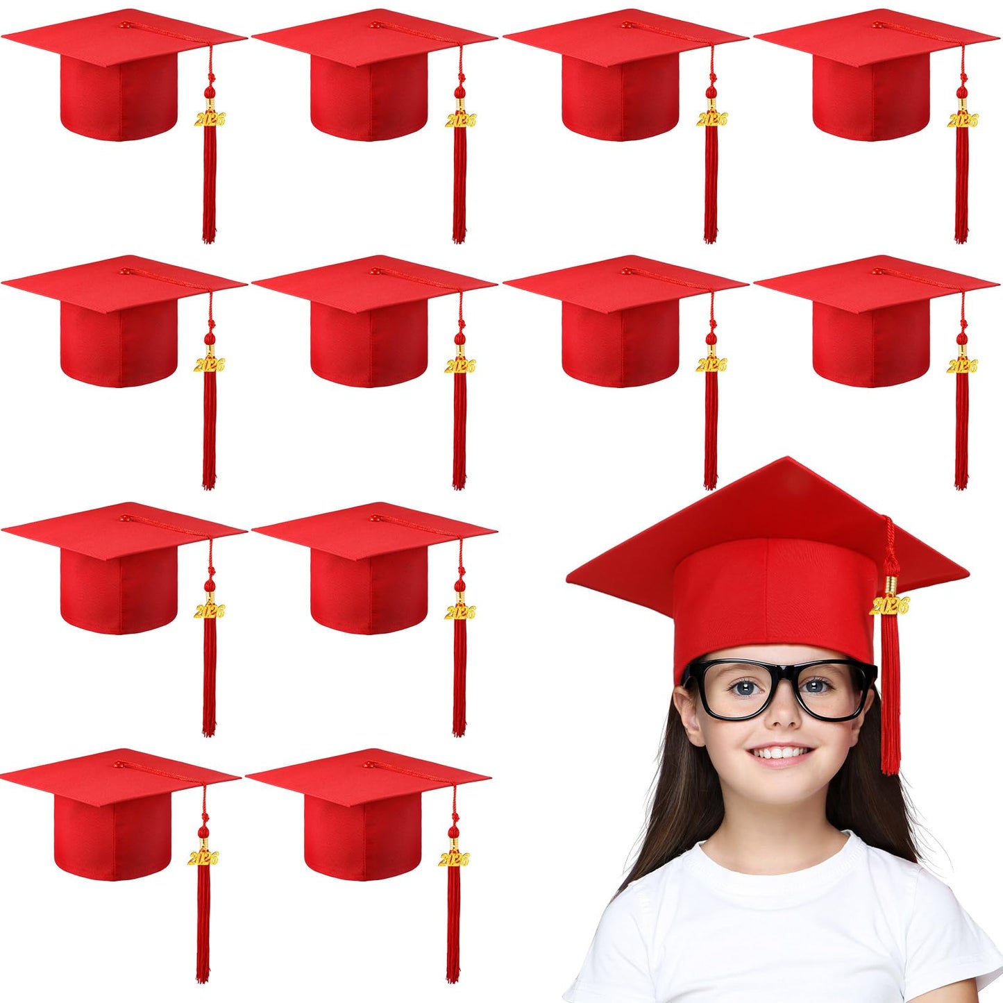 Child-Size 2026 Preschool Graduation Caps with Tassels