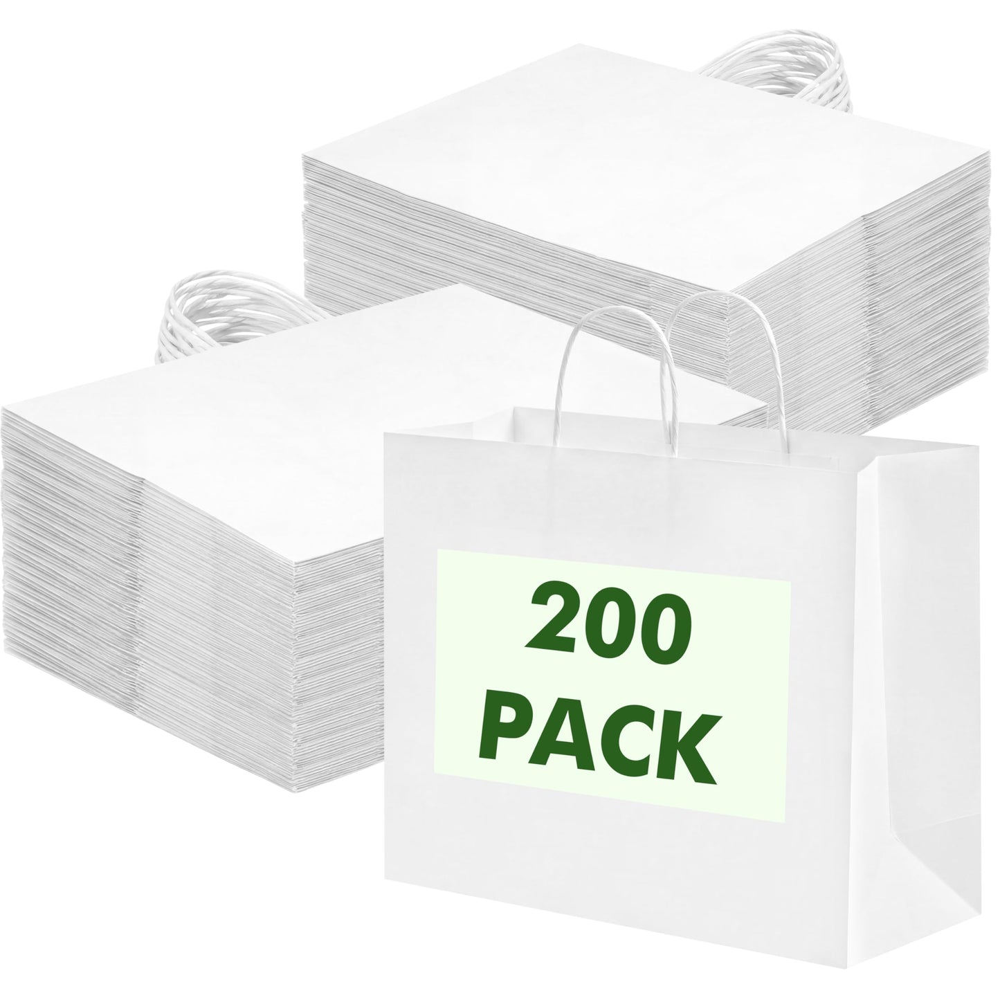 OUTUXED 200pcs Paper Bags with Handles