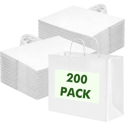 OUTUXED 200pcs Paper Bags with Handles