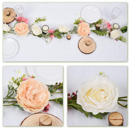 DearHouse 2Pack Artificial Peony Flower Garland