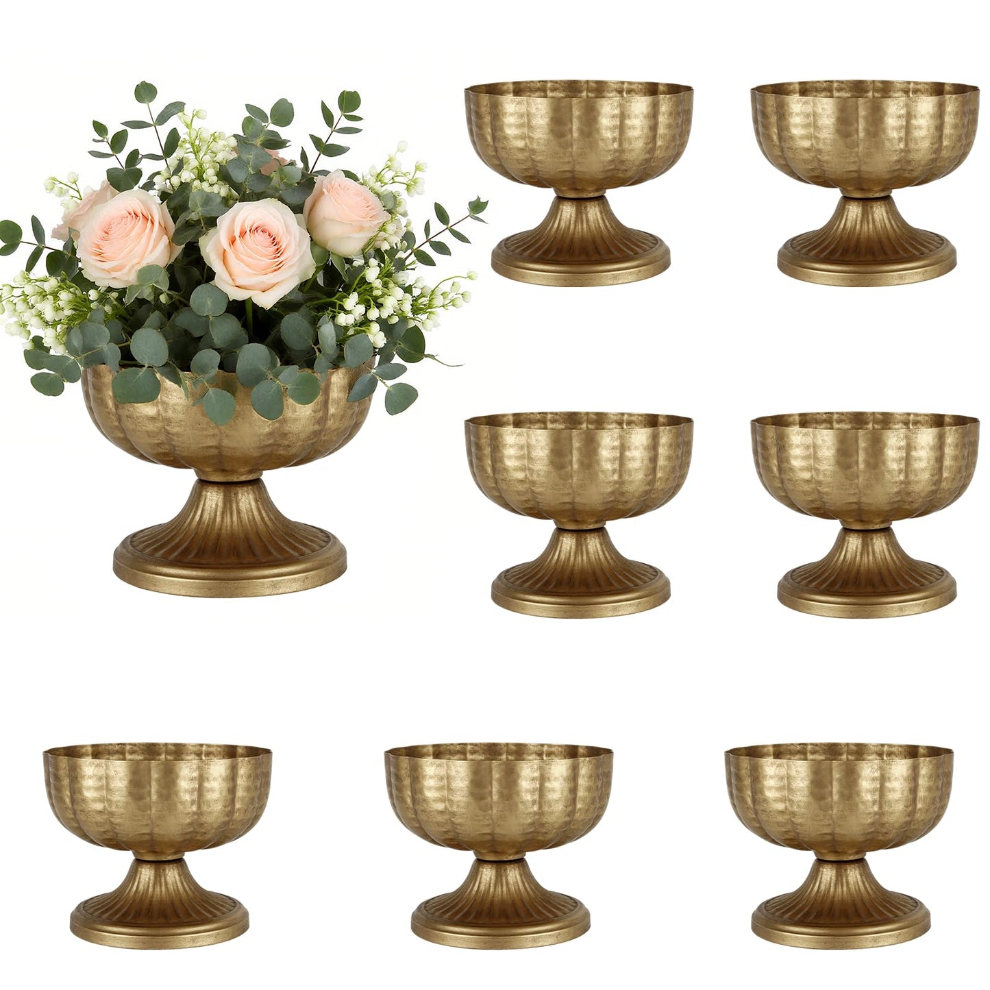 Retro Gold Vases for Centerpieces Set