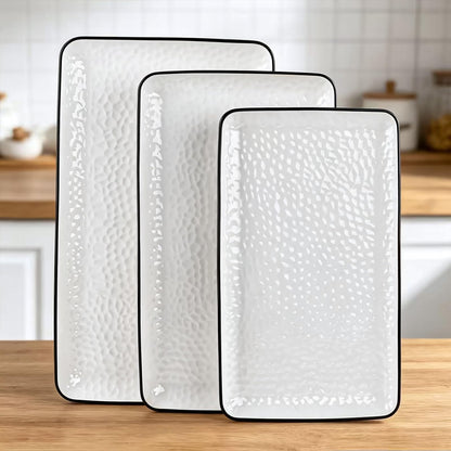 Large White Ceramic Serving Platter for Appetizers and Entertaining
