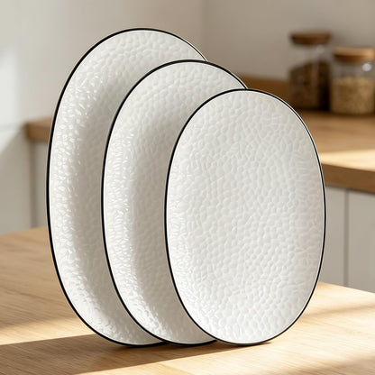 Large White Ceramic Serving Platter for Appetizers and Entertaining