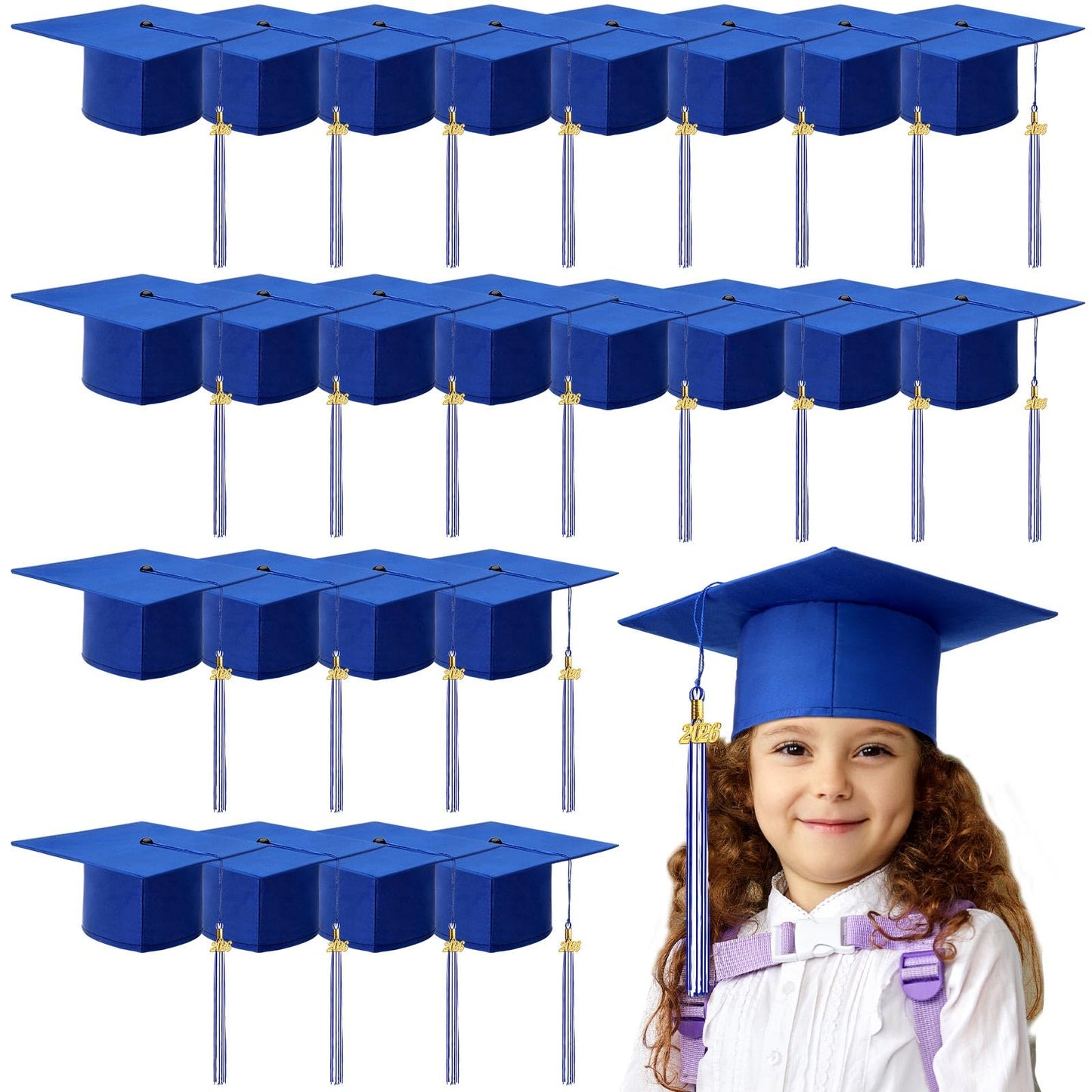 Child-Size 2026 Preschool Graduation Caps with Tassels