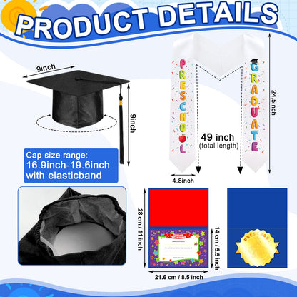 24-Piece 2026 Preschool Graduation Cap and Gown Set