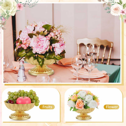 Ninehaoou Metal Compote Bowl Vase Centerpiece