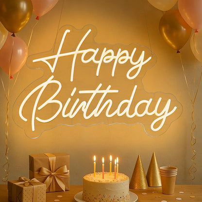 22-Inch Dimmable LED Happy Birthday Neon Sign